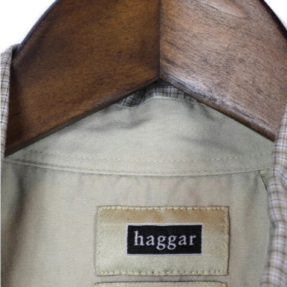 Haggar Plaid Dress Shirt Button Down Short Sleeve - Picture 2 of 6